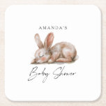 Schlafende Bunny Neutral Farben Vielen Dank Rechteckiger Pappuntersetzer<br><div class="desc">Schlafende Bunny Neutral Farben Vielen Dank</div>