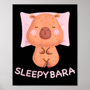 Schlafende Capybara-Pyjamas Nachtkleid Sleepybara Poster