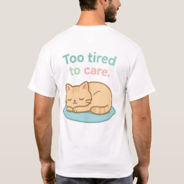 Schlafende Cartoon-Katze auf einem blauen Kissen g T-Shirt