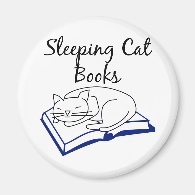 Schlafende Cat Books Magnet (Vorne)