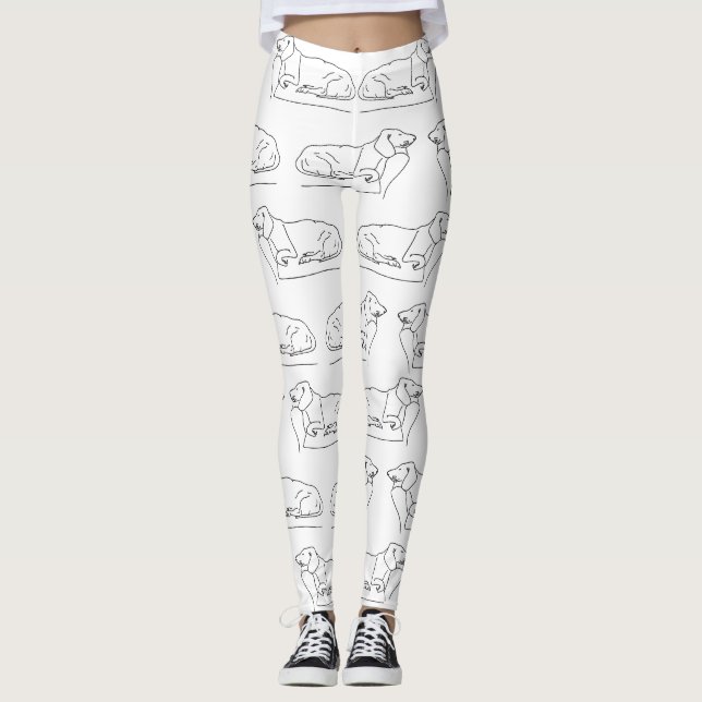 Schlafende Dackel Leggings (Vorderseite)