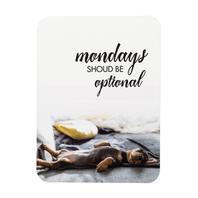 Schlafende Dackel Welpen Montag ist optional Magnet (Vertikal)