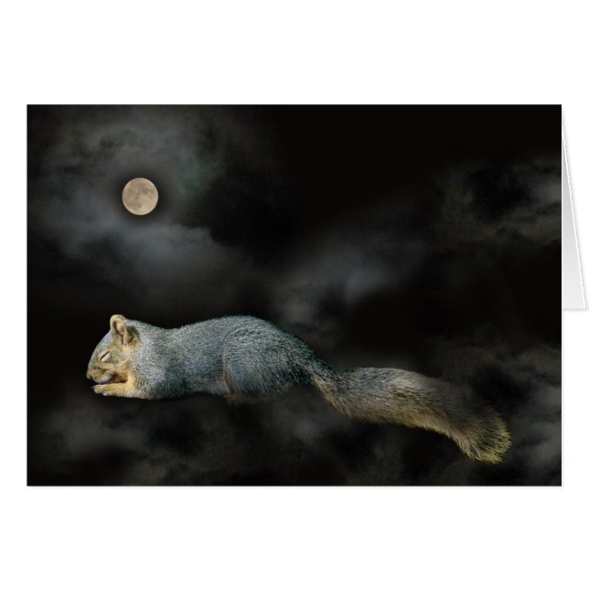 Schlafende Eichhörnchenkarte (Vorderseite (Horizontal))