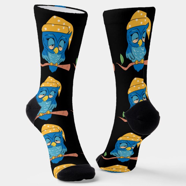 Schlafende Eule Thunder_Cove Socken (Gewinkelt)