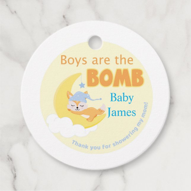 Schlafende Fox Boys sind die Bombenfavorit-Markier Geschenkanhänger (Vorderseite)