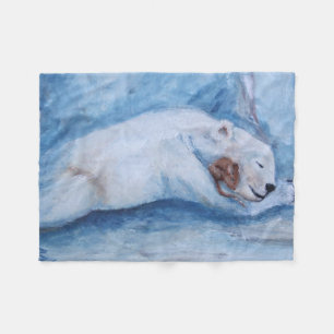 Schlafende Freunde Bär und Maus Fleecedecke