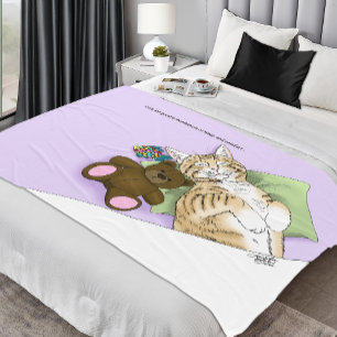 Schlafende getigerte Katze Komfort Cute Gemütlich Fleecedecke