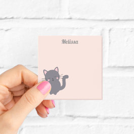 Schlafende Graue Katze Rosa Haftnotizen Post-it Klebezettel