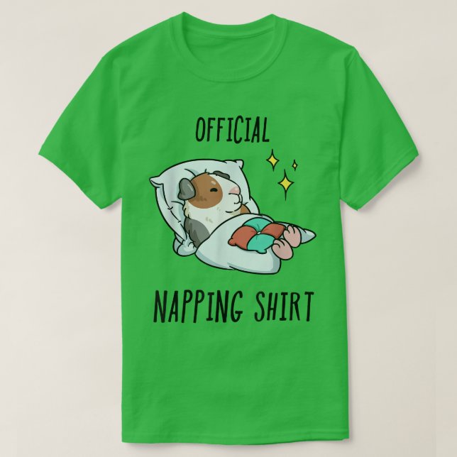 Schlafende Guinea Schweine Pajamas Schlaf T-Shirt (Design vorne)