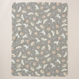 Schlafende Hunde Inspiriert Druck in Grau Orange Sherpadecke