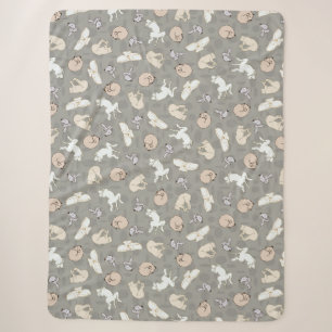 Schlafende Hunde Inspiriert Druck in Grau Orange Sherpadecke
