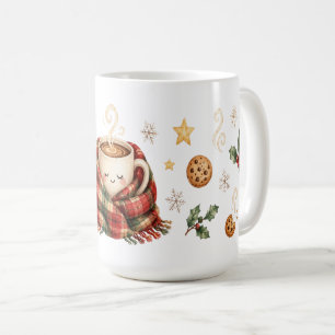 Schlafende Kakao-Tasse Weihnachtskekse Sterne Kaffeetasse
