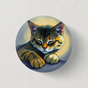 Schlafende Katze Button