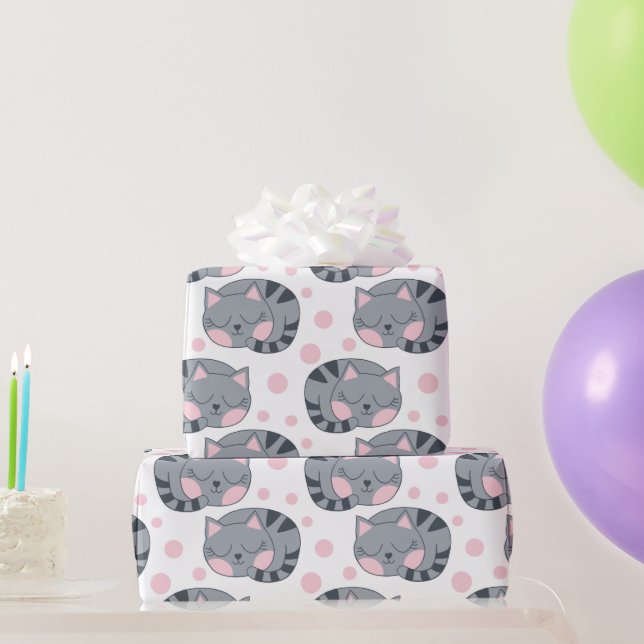 Schlafende Katze Geschenkpapier (Partygeschenke)