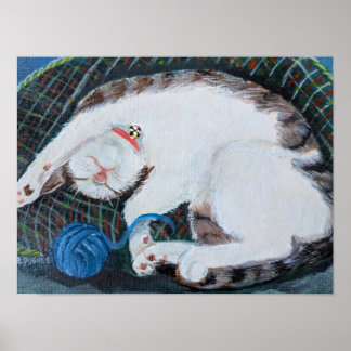 Schlafende Katze Poster