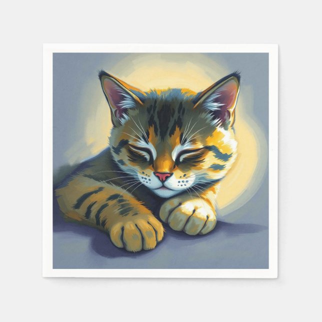 Schlafende Katze Serviette (Vorderseite)