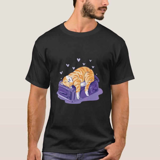 Schlafende Katze T-Shirt (Vorderseite)