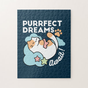 Schlafende Katze umarmt Stern – Purrfekte Träume S