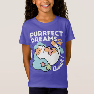 Schlafende Katze umarmt Stern – Purrfekte Träume S T-Shirt