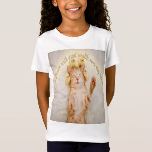 Schlafende Katze und Küken Inspirierendes Zitat De T-Shirt