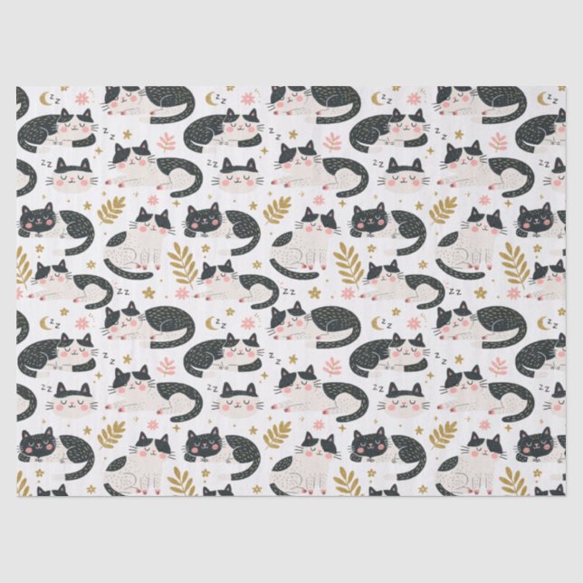 Schlafende Katzen Seidenpapier (Vorderseite)