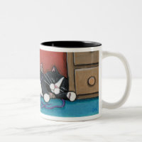 Schlafende Katzen- und Mäuse-Tasse