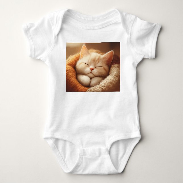 Schlafende Kitty Baby Strampler (Vorderseite)