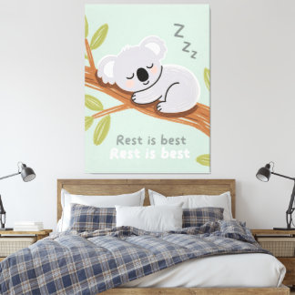 Schlafende Koala-Kinderzimmer-Kunst Leinwanddruck