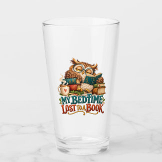 Schlafende Leseeule – Buchliebhaber Humor Glas