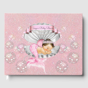 Schlafende Meerjungfrau Baby Mädchen Rosa Muschel Gästebuch