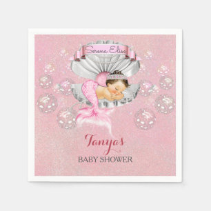 Schlafende Meerjungfrau Baby Mädchen Rosa Muschel Serviette