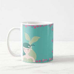 Schlafende Meerjungfrauen Türkis Rosa Blasen Kaffeetasse