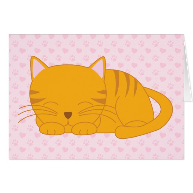 Schlafende Orange Tabby Cat (Vorderseite (Horizontal))