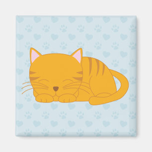 Schlafende Orange Tabby Cat Magnet