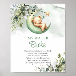 Schlafende Teddy Bär über den Mond Mein Wasserbrok Poster