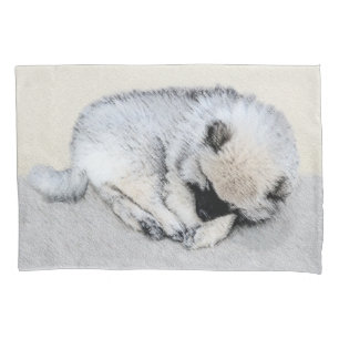 Schlafende Welpen-Malerei Original Hundekunst Kissenbezug