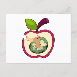 Schlafender Apfel der Raupe Postkarte