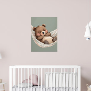 Schlafender Bär-PlaKat – Gemütliche Kinderzimmer-W Poster