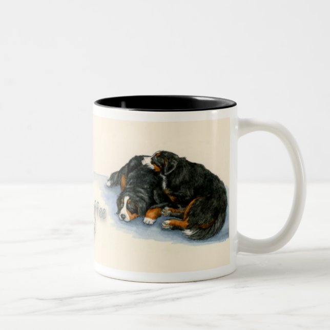 Schlafender Berners Zweifarbige Tasse (Rechts)