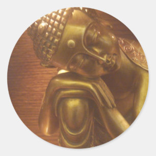 Schlafender Buddha Runder Aufkleber