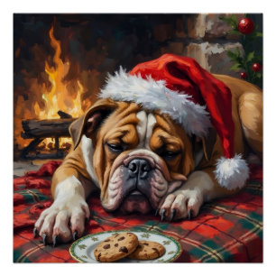 Schlafender Bulldog Hund so schnell wie Schlaf San Poster