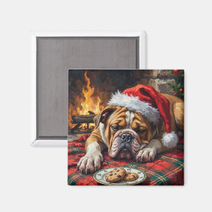 Schlafender Bulldogge Hund Schnell Schlafend Weihn Magnet