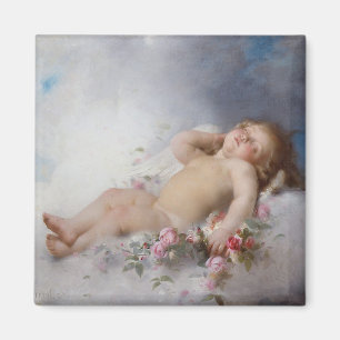 Schlafender Cherub (Putto) (von Léon Bazille Perra Magnet