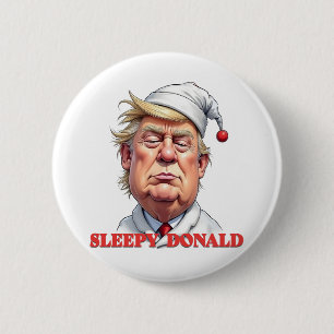 Schlafender Donald – Eine subtile politische Karik Button