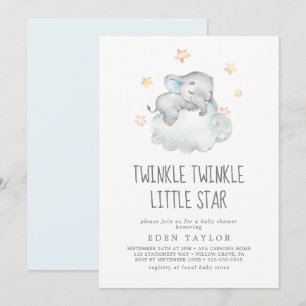 Schlafender Elephant Boy Twinkle Twinkle Little St Einladung
