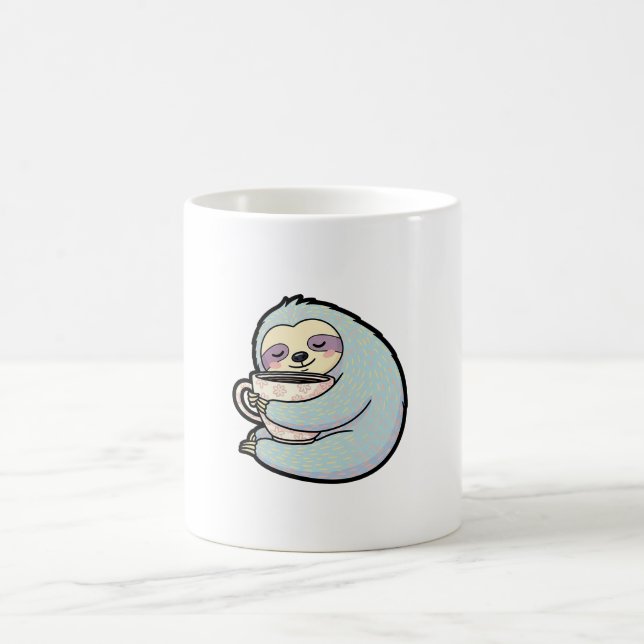 Schlafender Faultier mit Kaffee – Süße gemütliche  Kaffeetasse (Mittel)