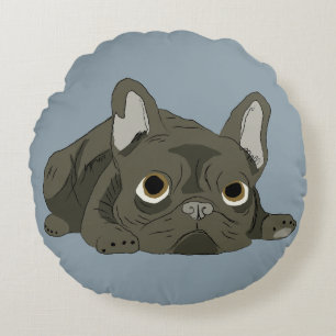 Schlafender Französischer Bulldogge Rundes Kissen