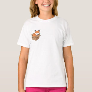 Schlafender Fuchs Karton Kiste Kinder T-Shirt