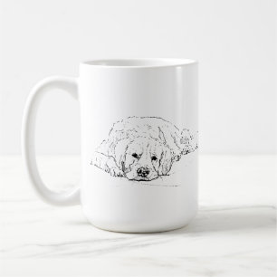 Schlafender Golden Retriever, Hundezeichnung Kaffeetasse
