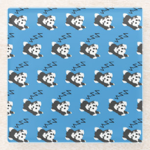 Schlafender Havanese Hund Tierliebhaber ZZZ Tierbe Glasuntersetzer